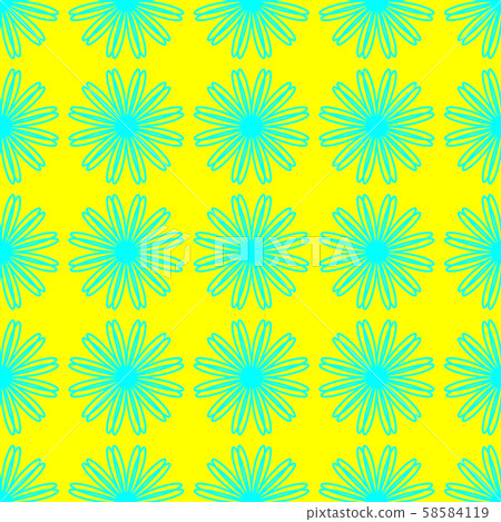 Seamless floral pattern on the yellow background 58584119