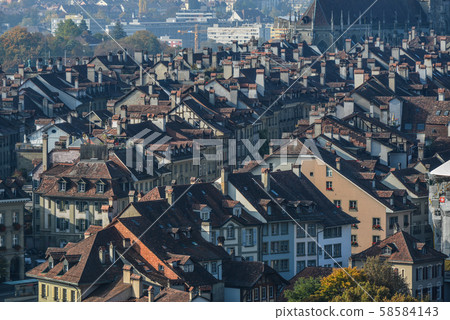 Aerial view of Bern, Switzerland 58584143