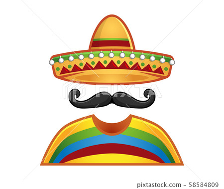 Vector of man wearing sombrero 58584809