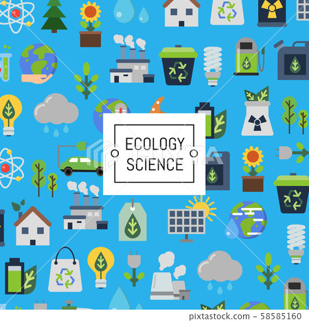 Vector background with ecology flat icons Vector background with ecology flat icons 58585160