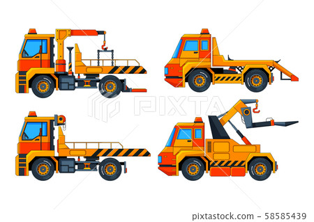Evacuator cars. Various vector pictures of transport 58585439