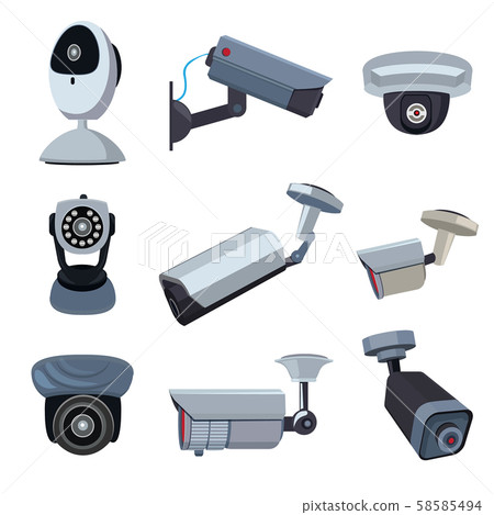 Security cameras. Cctv systems Security cameras. Cctv systems 58585494