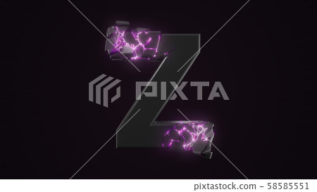 strangely cracked Z letter. technological and 58585551