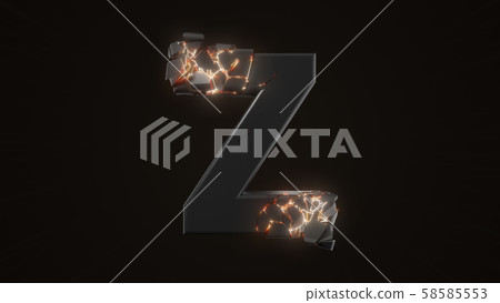 strangely cracked Z letter. technological and 58585553