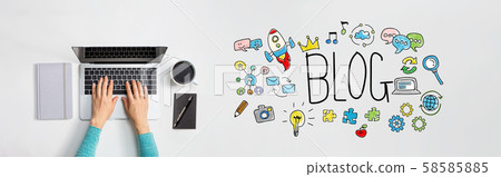 Blog with person using laptop 58585885