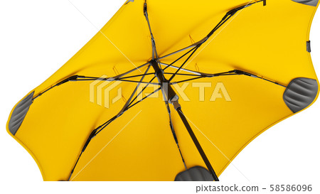 Umbrella parasol open modern yellow, close view Umbrella parasol open modern yellow, close view 58586096