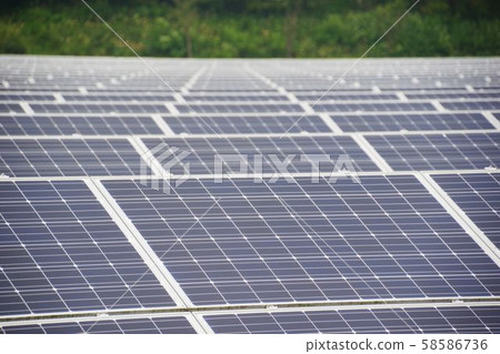 Business image: Solar panels at a mega solar power plant 58586736