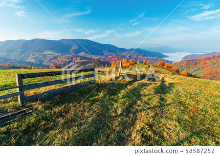 rural area in mountain at sunrise rural area in mountain at sunrise 58587252