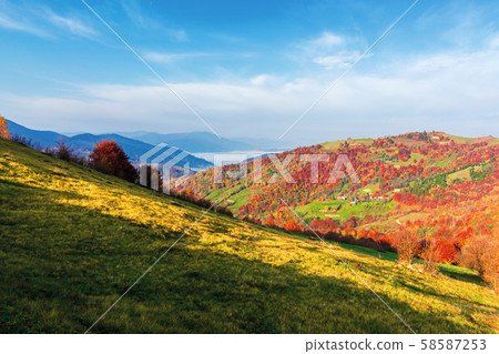 beautiful mountainous rural landscape at sunrise beautiful mountainous rural landscape at sunrise 58587253