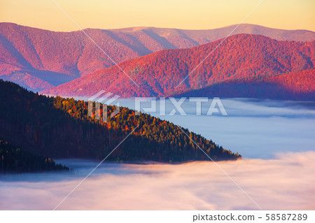 magical sunrise in mountains magical sunrise in mountains 58587289