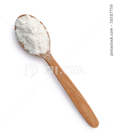 Wooden spoon of corn starch 58587759