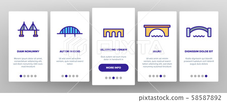 Bridge Construction Onboarding Icons Set Vector 58587892
