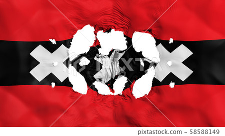 Holes in Amsterdam flag Holes in Amsterdam flag 58588149