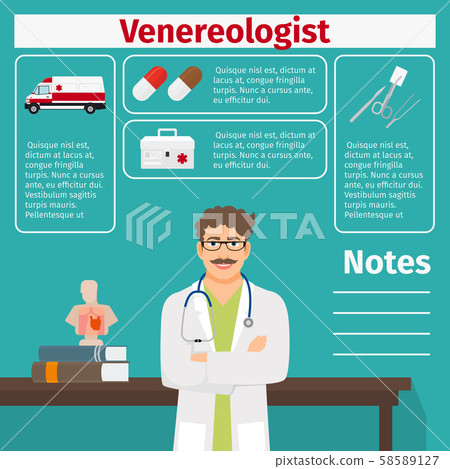 Venereologist and medical equipment icons Venereologist and medical equipment icons 58589127
