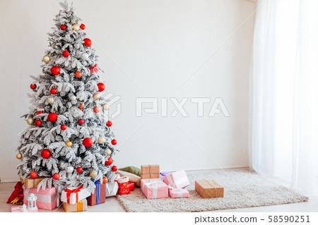 Christmas new year tree holiday winter gifts decorations background Christmas new year tree holiday winter gifts decorations background 58590251