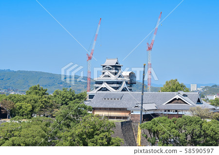 Kumamoto Castle restoration work Kumamoto Castle restoration work 58590597