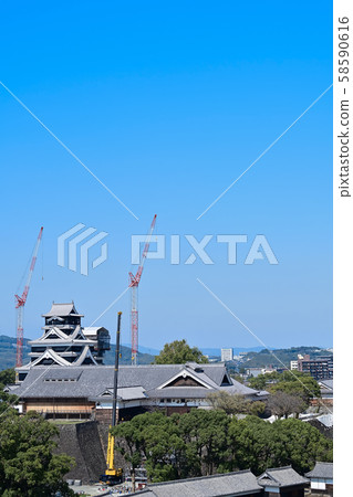 Kumamoto Castle restoration work Kumamoto Castle restoration work 58590616