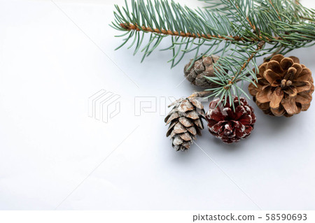 snowy fir branches. Christmas frame and place for text snowy fir branches. Christmas frame and place for text 58590693