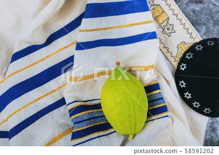Traditional symbols Jewish festival of Sukkot Traditional symbols Jewish festival of Sukkot 58591202
