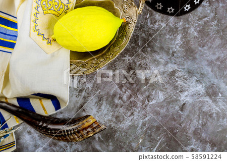 Traditional symbols Jewish festival of Sukkot Traditional symbols Jewish festival of Sukkot 58591224