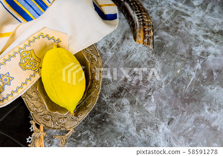 Religion jewish celebration holiday Sukkot. Etrog, 58591278