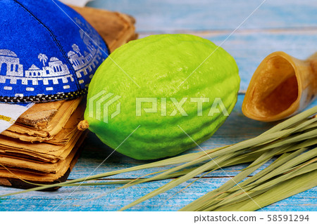Jewish ritual festival of Sukkot in the jewish 58591294