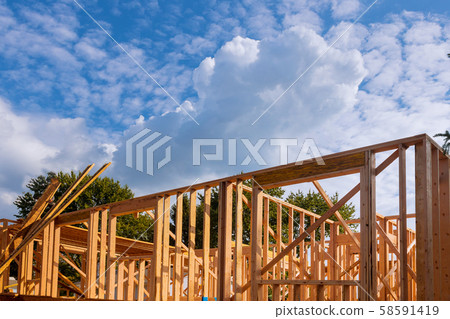 Home new stick built home under construction a 58591419