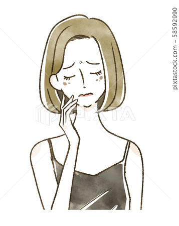 Women suffering from spots 58592990