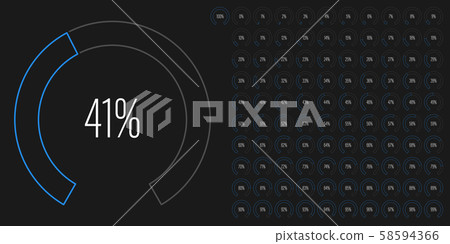Set of circular sector percentage diagrams from 0 to 100 Set of circular sector percentage diagrams from 0 to 100 58594366