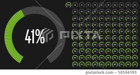 Set of circular sector percentage diagrams from 0 to 100 Set of circular sector percentage diagrams from 0 to 100 58594393