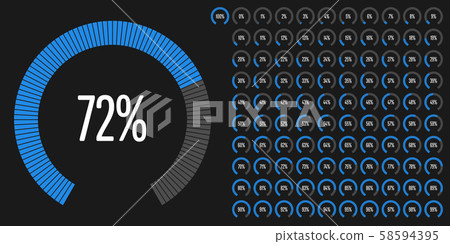 Set of circular sector percentage diagrams from 0 to 100 Set of circular sector percentage diagrams from 0 to 100 58594395