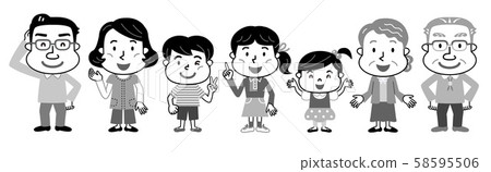 三代家庭單色例證 58595506