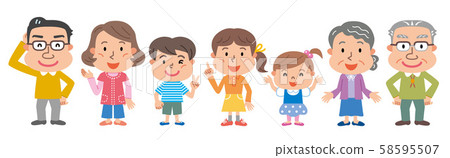 Three generation family illustration 58595507