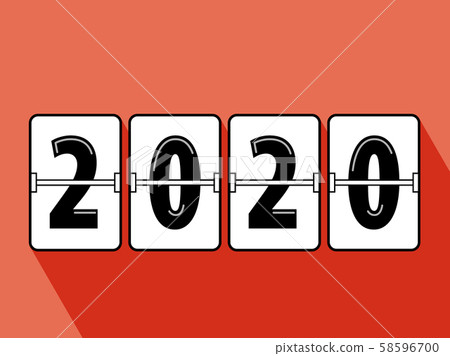 Happy new year 2020 flip clock style 58596700