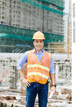 Head engineer at construction site Head engineer at construction site 58597679