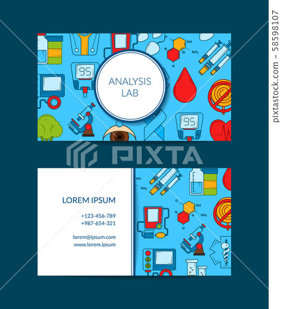 Vector colored diabetes icons business card template 58598107