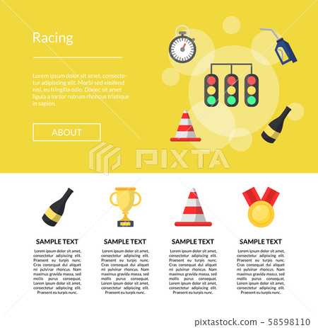 Vector flat car racing icons template illustration Vector flat car racing icons template illustration 58598110