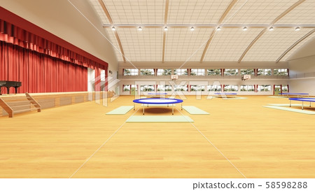 Elementary School Gymnasium Trampoline Practice No People Illustration 36 Elementary School Gymnasium Trampoline Practice No People Illustration 36 58598288
