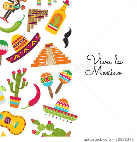 Vector flat Mexico background with place text 58598376