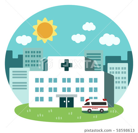 City Hospital Day Scene Vector Illustration City Hospital Day Scene Vector Illustration 58598613