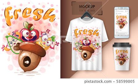 Fresh fruit and vegetable poster and merchandising Fresh fruit and vegetable poster and merchandising 58599805