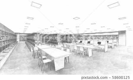 Library No People Illustration 94 - Stock Illustration [58600125] - PIXTA