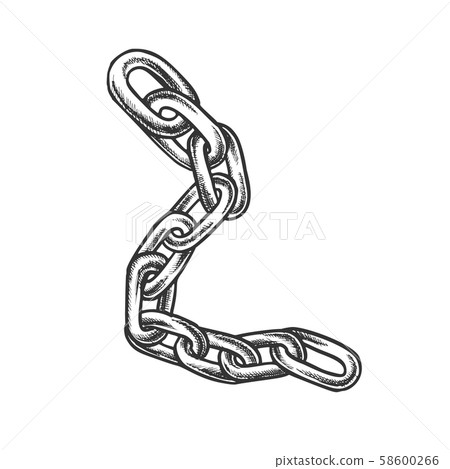 Steel Chain Protective Accessory Monochrome Vector Steel Chain Protective Accessory Monochrome Vector 58600266