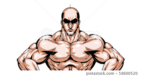 禿頭,條碼,光頭,戲劇性,卡通,肌肉,健美,男子氣概,姿勢,前視圖,白色背景, 禿頭,條碼,光頭,戲劇性,卡通,肌肉,健美,男子氣概,姿勢,前視圖,白色背景, 58600520