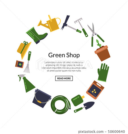 Vector flat gardening icons - Stock Illustration [58600640] - PIXTA