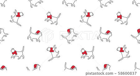 cat seamless pattern Christmas vector Santa Claus hat kitten walking cartoon scarf isolated repeat wallpaper tile background doodle illustration white design cat seamless pattern Christmas vector Santa Claus hat kitten walking cartoon scarf isolated repeat wallpaper tile background doodle illustration white design 58600837
