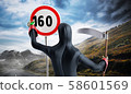 Concept of dangerous excess speed Death drawing a 58601569