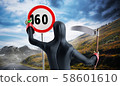 Concept of dangerous excess speed Death drawing a 58601610
