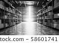 empty Hangar delivery warehouse 3d render image 58601741