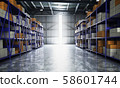empty Hangar delivery warehouse 3d render image 58601744